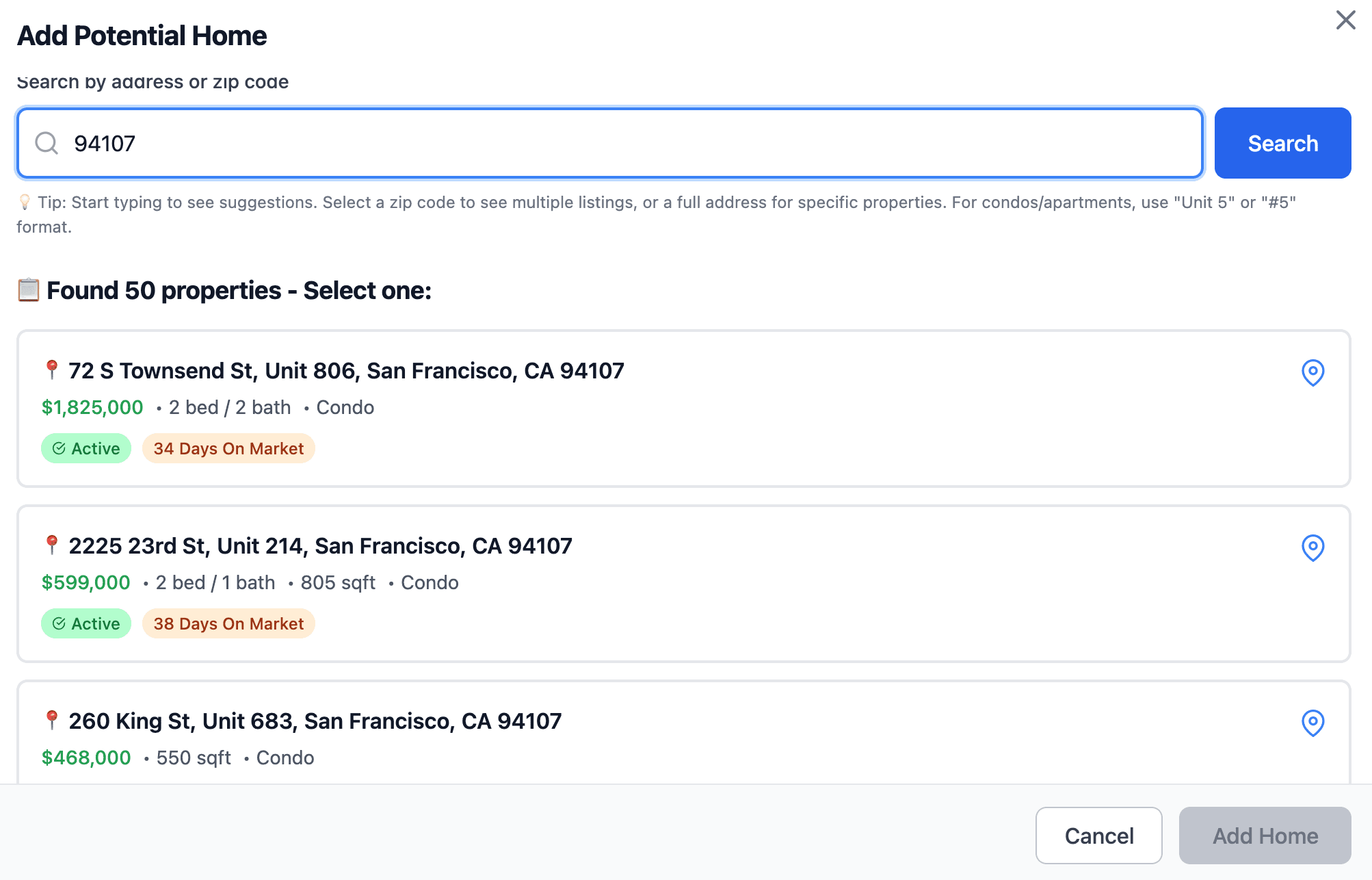 Property Search Interface